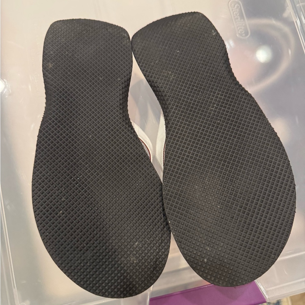 STAUD White and Black Croc-Embossed Sandals - Picture 4 of 4